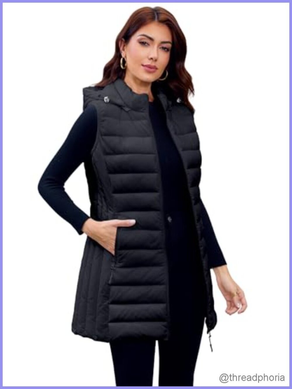 Lightweight Packable Puffer Vest with Detachable Hood